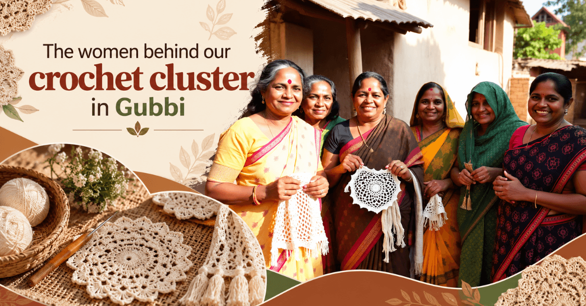 The women behind our crochet cluster in Gubbi