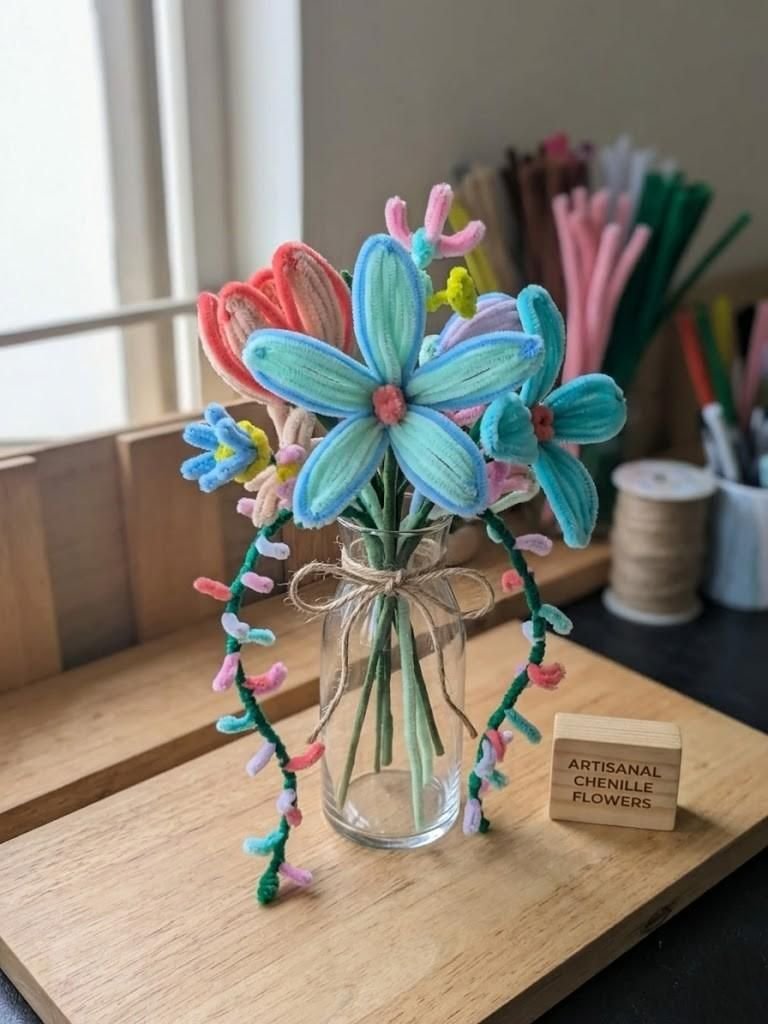 Artisanal Chenille Flowers